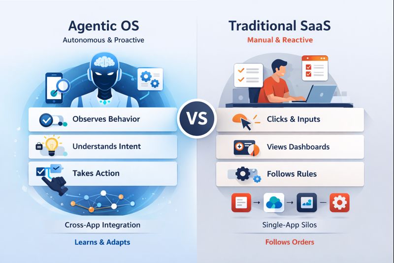 Agentic OS vs SaaS: How AI Startups Redefine Software in 2026